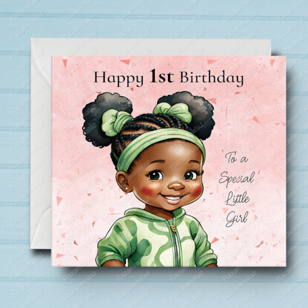 Black Girl Birthday Card D